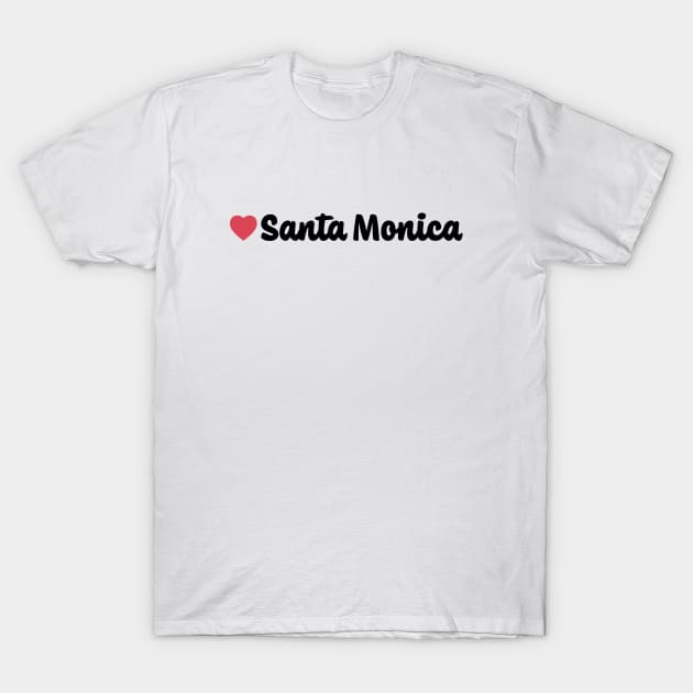 Santa Monica Heart Script T-Shirt by modeoftravel